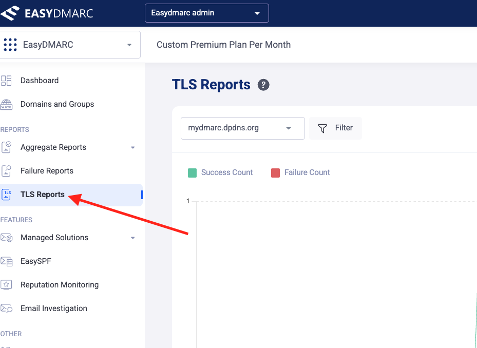 Tls Report How to find the TLS-RPT Address for EasyDMARC?